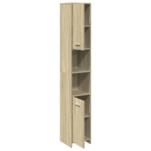 vidaXL Bathroom Cabinet Sonoma Oak 30x30x183.5 cm Engineered Wood