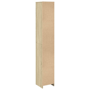 vidaXL Bathroom Cabinet Sonoma Oak 30x30x183.5 cm Engineered Wood