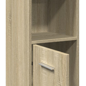 vidaXL Bathroom Cabinet Sonoma Oak 30x30x183.5 cm Engineered Wood