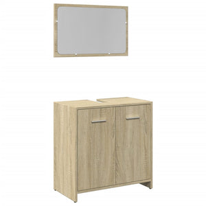 vidaXL 2 Piece Bathroom Furniture Set Sonoma Oak Engineered Wood