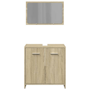 vidaXL 2 Piece Bathroom Furniture Set Sonoma Oak Engineered Wood