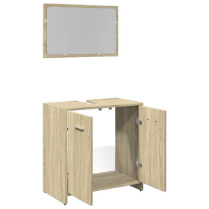 vidaXL 2 Piece Bathroom Furniture Set Sonoma Oak Engineered Wood