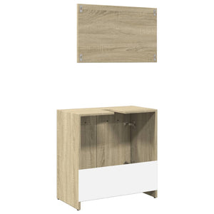 vidaXL 2 Piece Bathroom Furniture Set Sonoma Oak Engineered Wood