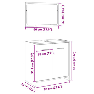 vidaXL 2 Piece Bathroom Furniture Set Sonoma Oak Engineered Wood