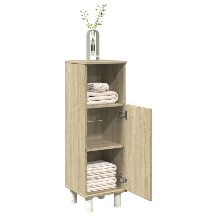 vidaXL Bathroom Cabinet Sonoma Oak 30.5x30x95 cm Engineered Wood