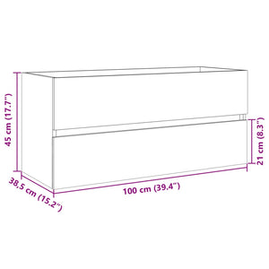 vidaXL Bathroom Sink Cabinet Sonoma Oak 100x38.5x45 cm Engineered Wood