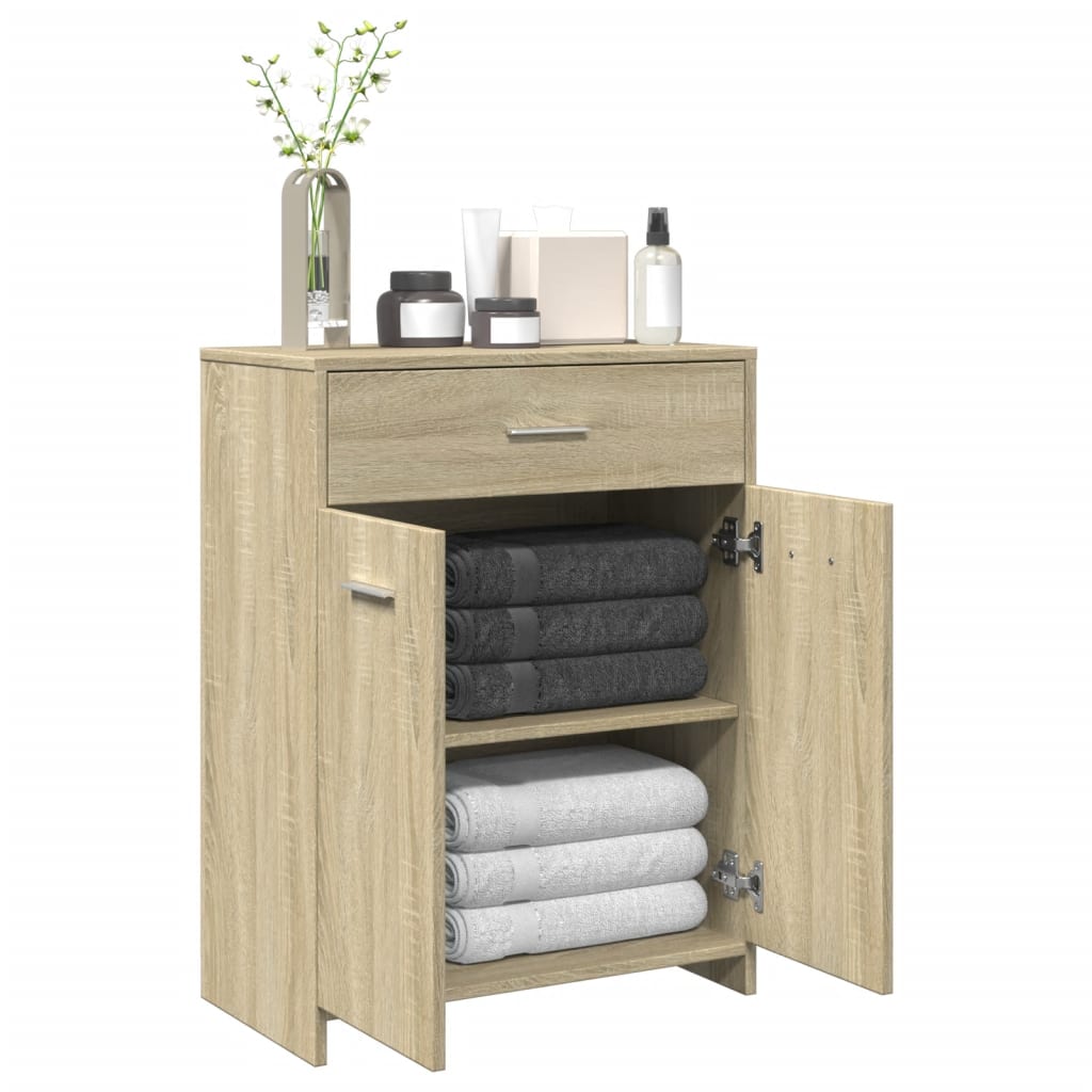 vidaXL Bathroom Cabinet Sonoma Oak 60x33x80 cm Engineered Wood