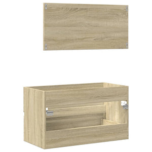 vidaXL Bathroom Cabinet with Mirror Sonoma Oak 80x38.5x45 cm