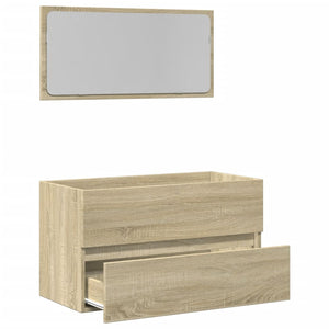 vidaXL Bathroom Cabinet with Mirror Sonoma Oak 80x38.5x45 cm