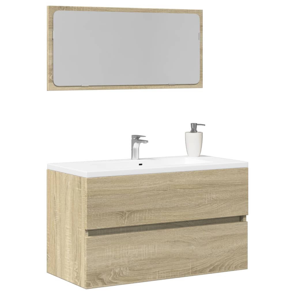 vidaXL Bathroom Cabinet with Mirror Sonoma Oak 80x38.5x45 cm