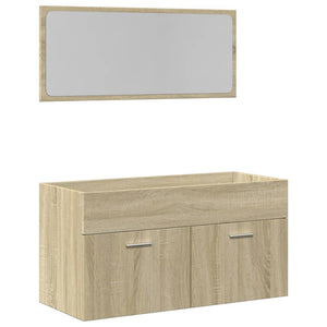 vidaXL 2 Piece Bathroom Furniture Set Sonoma Oak Engineered Wood