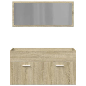 vidaXL 2 Piece Bathroom Furniture Set Sonoma Oak Engineered Wood