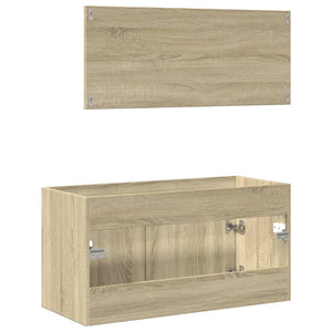 vidaXL 2 Piece Bathroom Furniture Set Sonoma Oak Engineered Wood