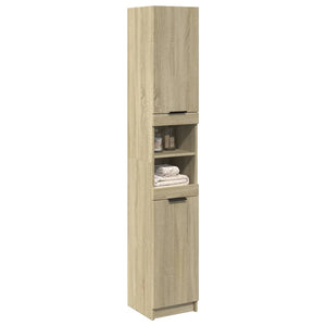 vidaXL Bathroom Cabinet Sonoma Oak 32x34x188.5 cm Engineered Wood