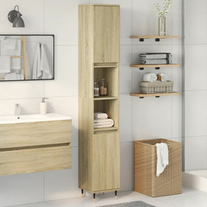 vidaXL Bathroom Cabinet Sonoma Oak 30x30x190cm Engineered Wood