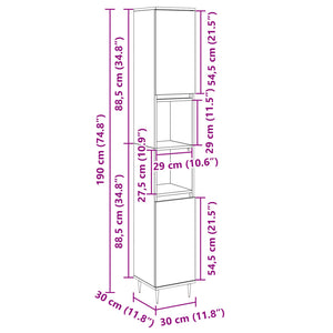 vidaXL Bathroom Cabinet Sonoma Oak 30x30x190cm Engineered Wood