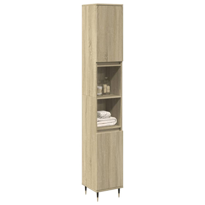 vidaXL Bathroom Cabinet Sonoma Oak 30x30x190cm Engineered Wood