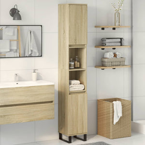 vidaXL Bathroom Cabinet Sonoma Oak 30x30x190cm Engineered Wood