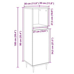 vidaXL Bathroom Cabinet Sonoma Oak 30x30x100 cm Engineered Wood