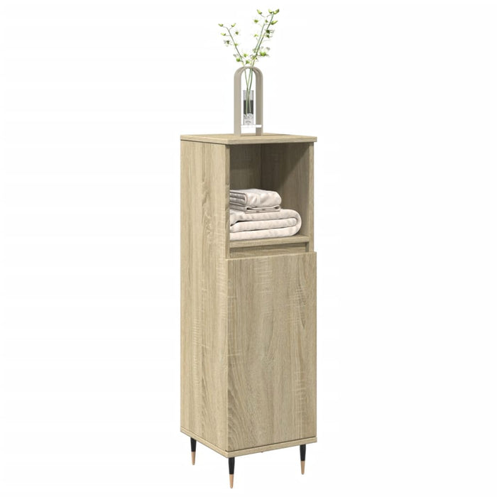 vidaXL Bathroom Cabinet Sonoma Oak 30x30x100 cm Engineered Wood