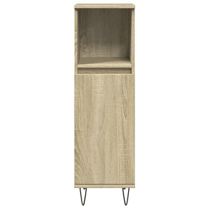 vidaXL Bathroom Cabinet Sonoma Oak 30x30x100 cm Engineered Wood