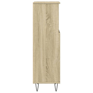 vidaXL Bathroom Cabinet Sonoma Oak 30x30x100 cm Engineered Wood