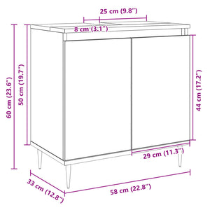 vidaXL Bathroom Cabinet Sonoma Oak 58x33x60 cm Engineered Wood