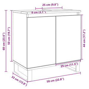 vidaXL Bathroom Cabinet Sonoma Oak 58x33x60 cm Engineered Wood