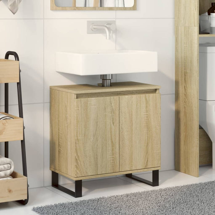 vidaXL Bathroom Cabinet Sonoma Oak 58x33x60 cm Engineered Wood