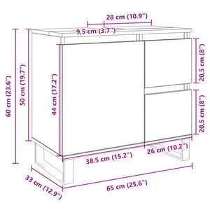 vidaXL Bathroom Cabinet Sonoma Oak 65x33x60 cm Engineered Wood