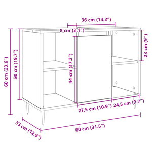 vidaXL Bathroom Cabinet Sonoma Oak 80x33x60 cm Engineered Wood