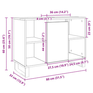 vidaXL Bathroom Cabinet Sonoma Oak 80x33x60 cm Engineered Wood