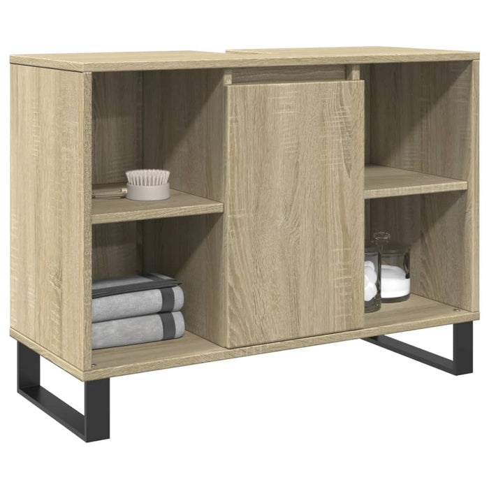 vidaXL Bathroom Cabinet Sonoma Oak 80x33x60 cm Engineered Wood