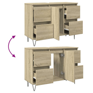 vidaXL Bathroom Cabinet Sonoma Oak 80x33x60 cm Engineered Wood