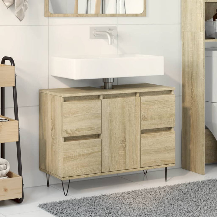 vidaXL Bathroom Cabinet Sonoma Oak 80x33x60 cm Engineered Wood