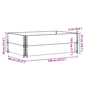 vidaXL Garden Planter Brown 120x80 cm Solid Wood Pine