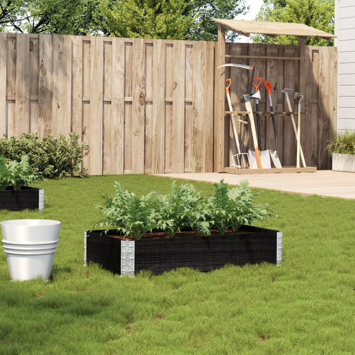 vidaXL Garden Planter Black 100x50 cm Solid Wood Pine