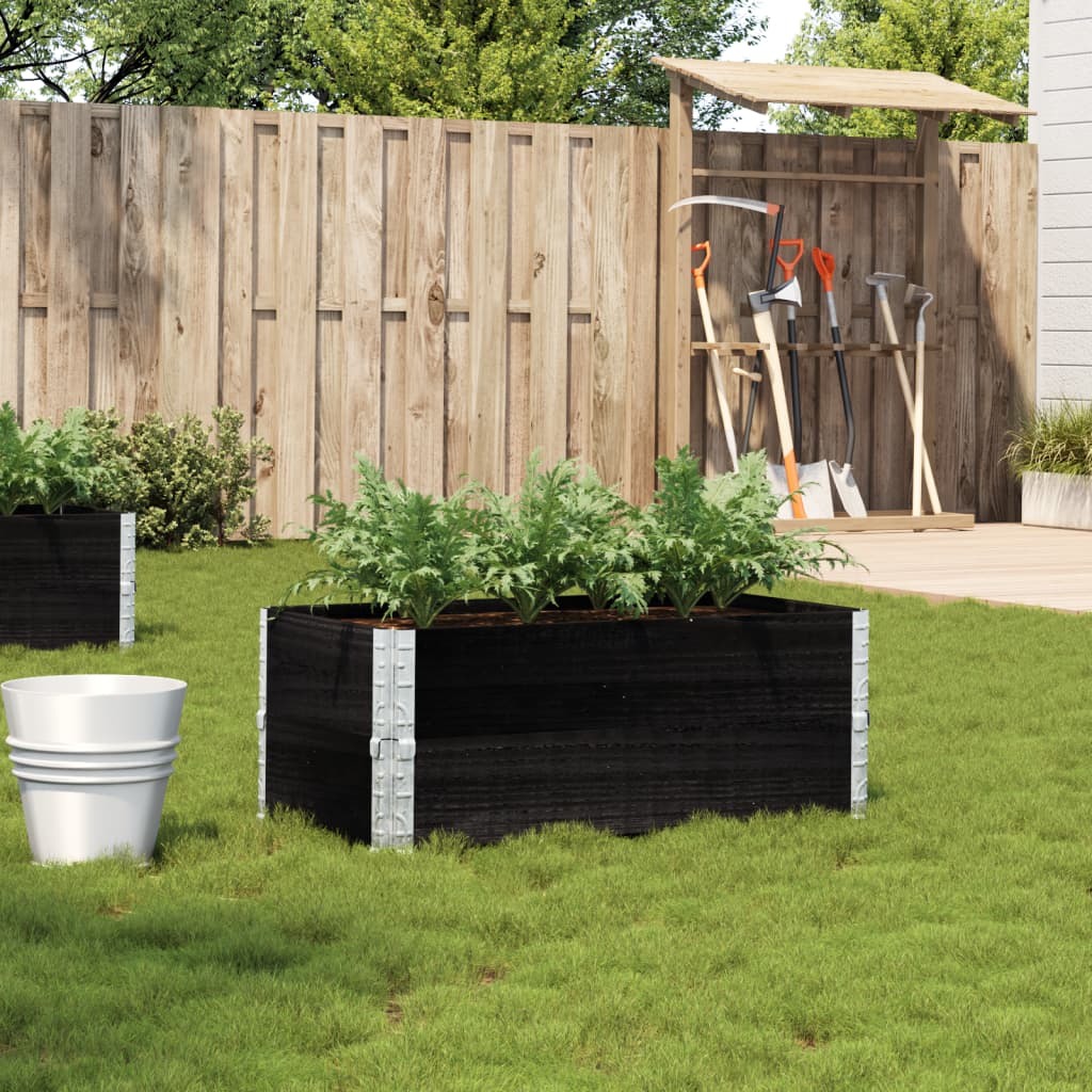 vidaXL Garden Planter Black 100x50 cm Solid Wood Pine