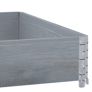 vidaXL Garden Planter Grey 100x100 cm Solid Wood Pine