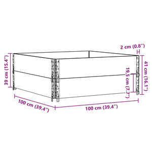 vidaXL Garden Planter Grey 100x100 cm Solid Wood Pine