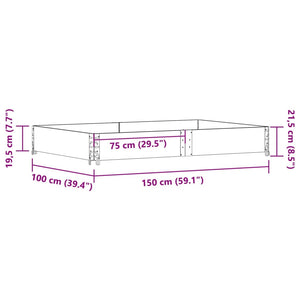 vidaXL Garden Planter Black 150x100 cm Solid Wood Pine