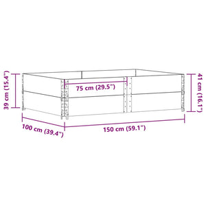 vidaXL Garden Planter Black 150x100 cm Solid Wood Pine