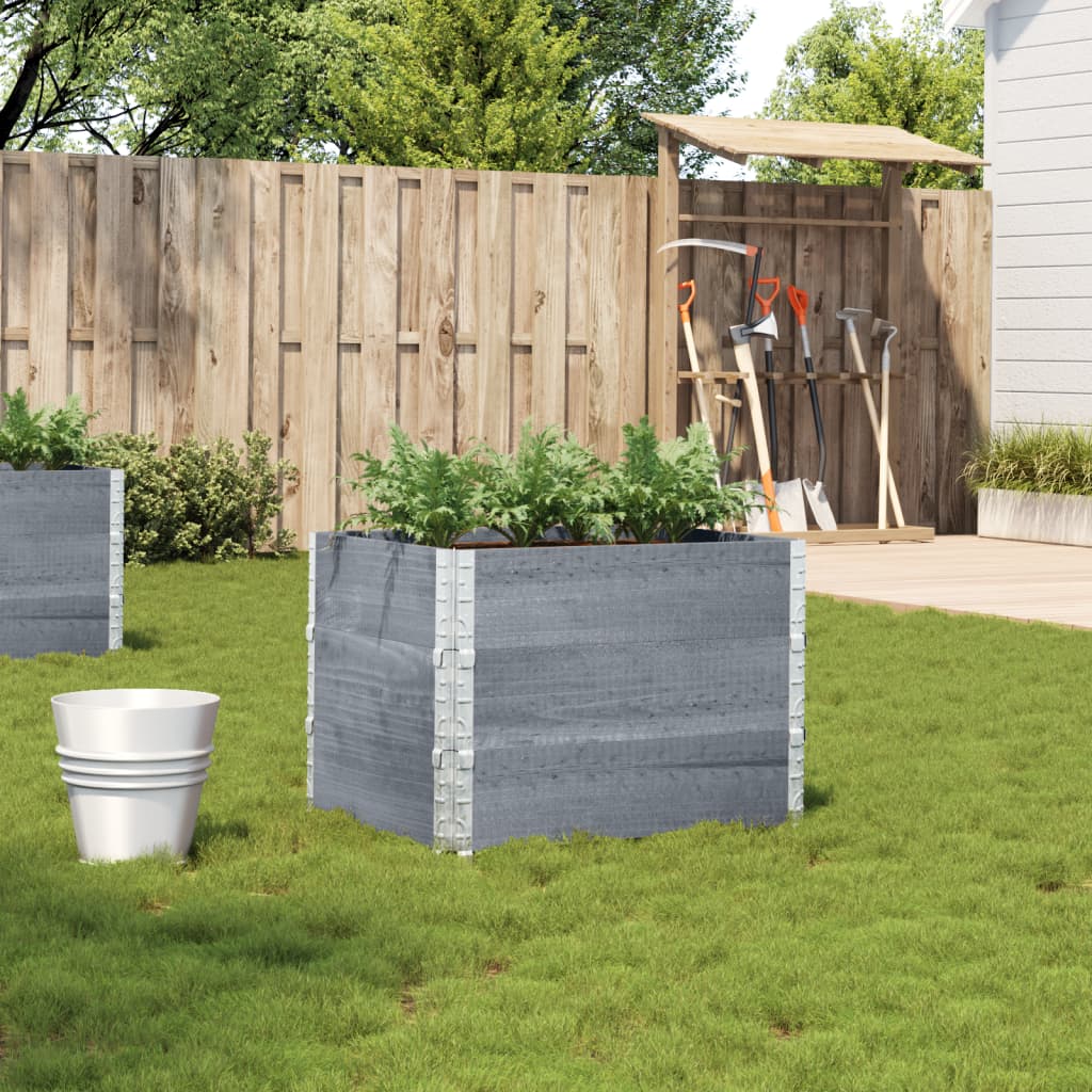 vidaXL Garden Planter Grey 80x60 cm Solid Wood Pine