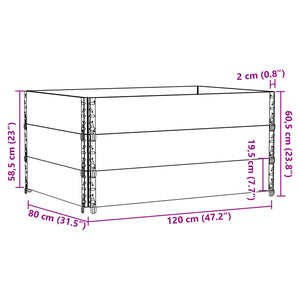 vidaXL Garden Planter Black 120x80 cm Solid Wood Pine