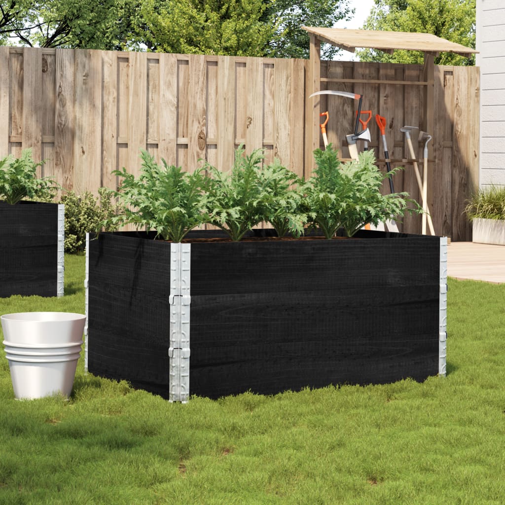 vidaXL Garden Planter Black 120x80 cm Solid Wood Pine