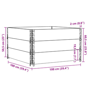 vidaXL Garden Planter Black 100x100 cm Solid Wood Pine