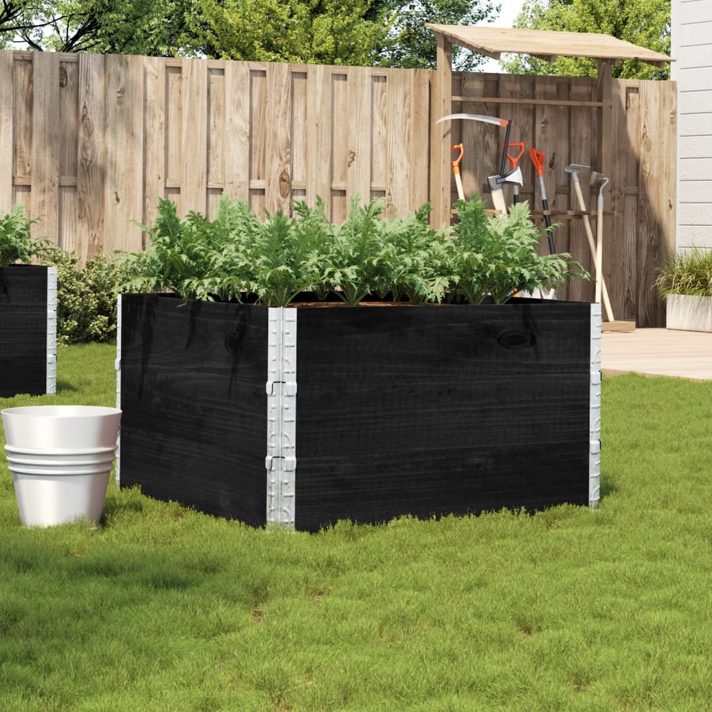 vidaXL Garden Planter Black 100x100 cm Solid Wood Pine