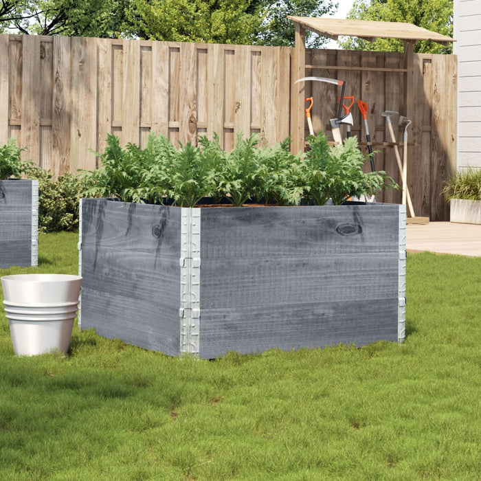 vidaXL Garden Planter Grey 100x100 cm Solid Wood Pine