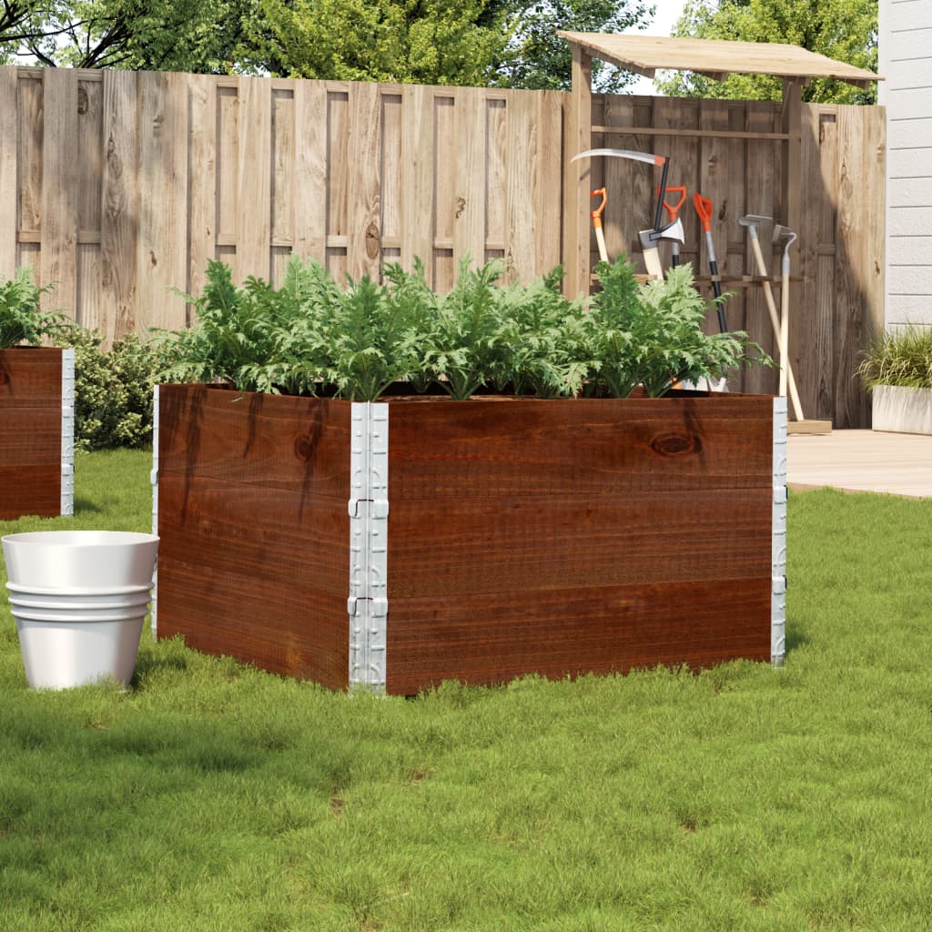 vidaXL Garden Planter Brown 100x100 cm Solid Wood Pine