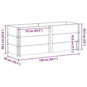 vidaXL Garden Planter 150x50 cm Solid Wood Pine